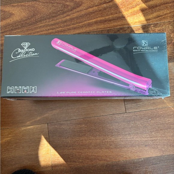 ROYALE Diamond Collection 1.25” Pure Ceramic Plates Hot Pink Flat Iron BNIB - Picture 2 of 10